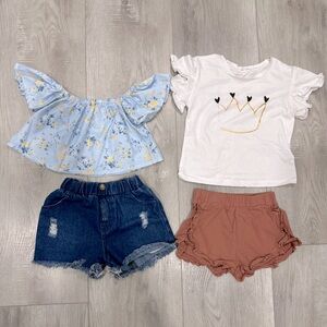 Cotton top and shorts set bundle